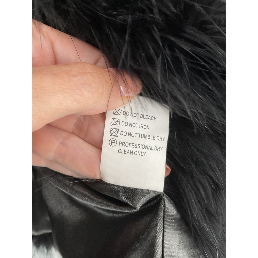 Bubish Luxe Womens Feather Jacket Black Marabou Bolero Shrug M/L - Picture 5 of 7